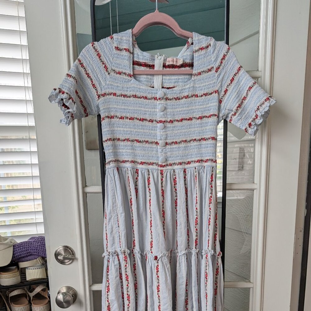 Ivy City Co - Beatrice Dress in Floral Stripe  - M Perfect For Easter!